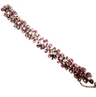 Extra Rare Double signed VTG Sherman 7 1/4”x 3/4” Pink/Pink AB Bracelet Rhodium
