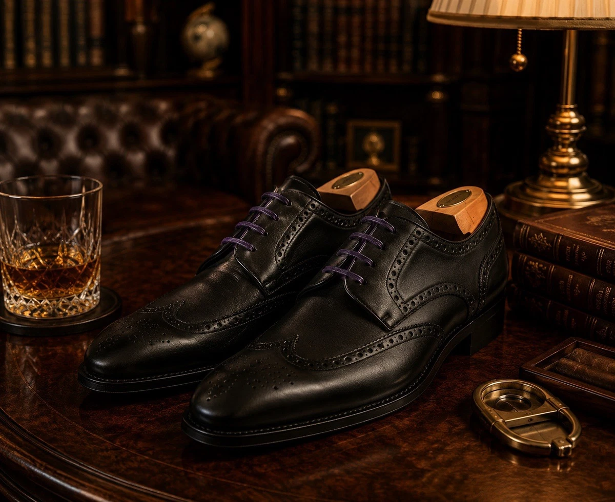 Magnanni Black Wingtip Dress Shoes for Men for sale | eBay