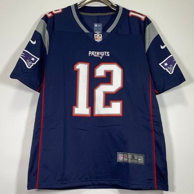 Tom Brady #12 sewn jersey, blue/S-4XL