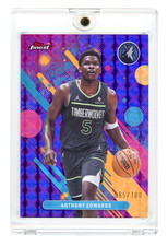 2025 TOPPS FINEST BASE COMMON PURPLE GEO REFRACTOR #63 ANTHONY EDWARDS /100