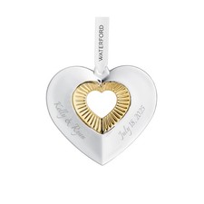 Waterford Personalized 2025 Edition Heart Ornament with Gold, Custom Engraved...