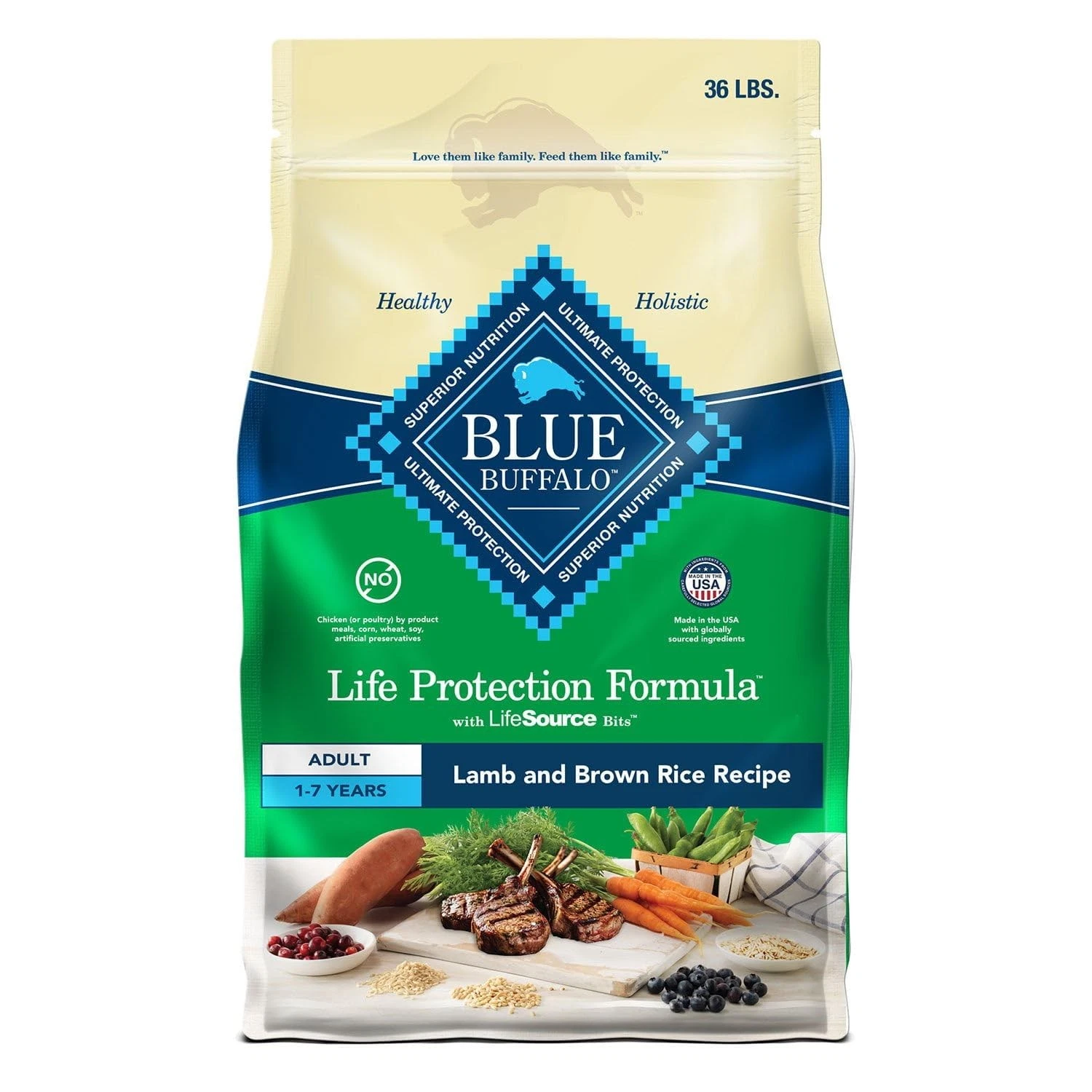 Natural Adult Lamb & Brown Rice Dry Dog Food by Blue Buffalo