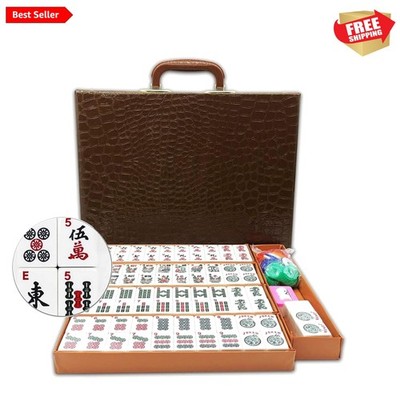Compact Travel American Mahjong Set - Lightweight 166 Tile Game with Accessories