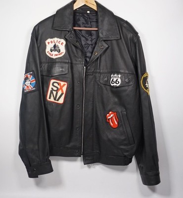 Spieth & Wensky Herren Leder Jacke Biker Route 66 Patches usw. schwarz Gr. 54