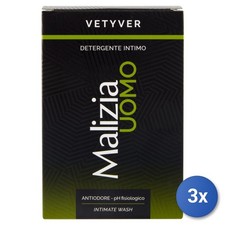 3x Malizia Sapone Intimo Uomo 200 Ml. Vetyver