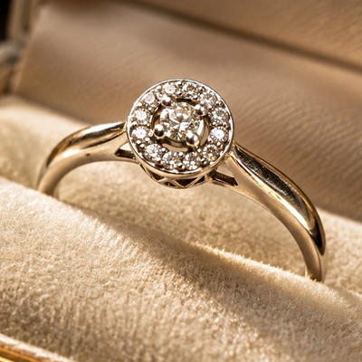 CHRIST Weißgoldring 333 mit Diamant-Halo (9 Diamanten), Gr. 53