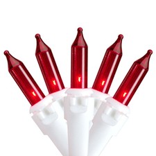 Northlight Set of 50 Red Mini Christmas Lights 2.5" Spacing - White Wire