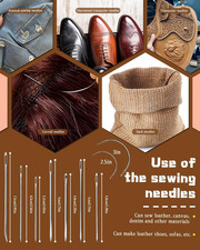 218 Yards Upholstery Thread Heavy Duty, Waxed Leather Thread Sewing Kit with ...