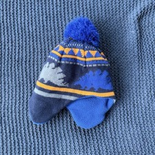 Youth Winter Knit Hat Ear Flaps Fleece Lined Dinosaur Toboggan Beanie Childrens