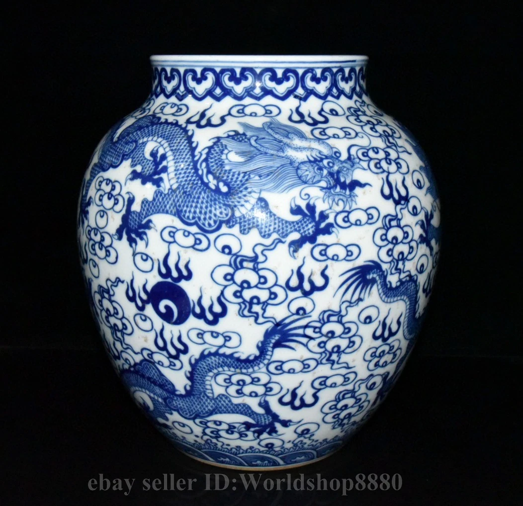 中国古董蓝色罐| eBay