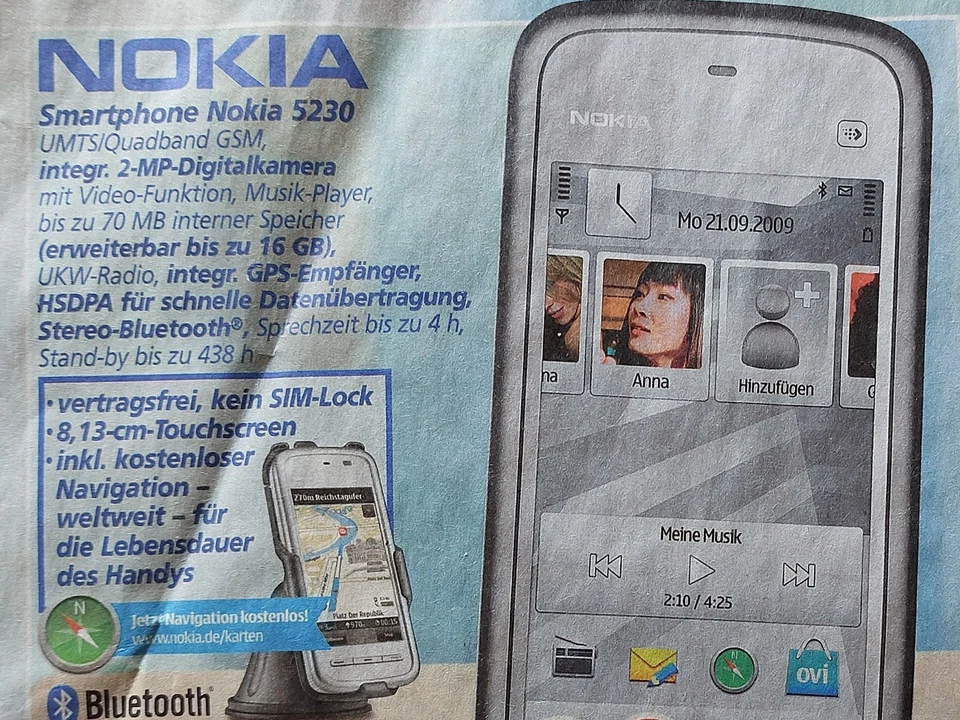 Nokia 5230 Navi-Edition WhiteChrome Ohne Simlock - Bild 2 von 4