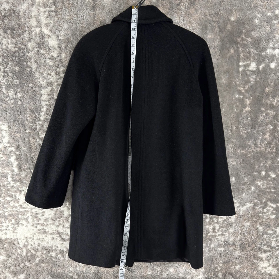 Gola de botão East5th tamanho S lã inverno ao ar livre casaco preto forrado - Imagem 3 de 4