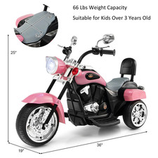Electric Child Motorcycle Pink Harley Davidson Battery Powered Motor Ride On Toy