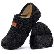 Tanamo House Slippers for Women Men Indoor Barefoot 9-10 Women/8-9 Men, Black 