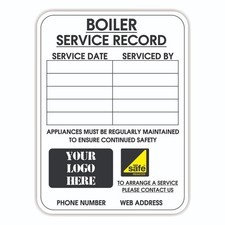 50 x Boiler Service Stickers Custom Vinyl Label Design