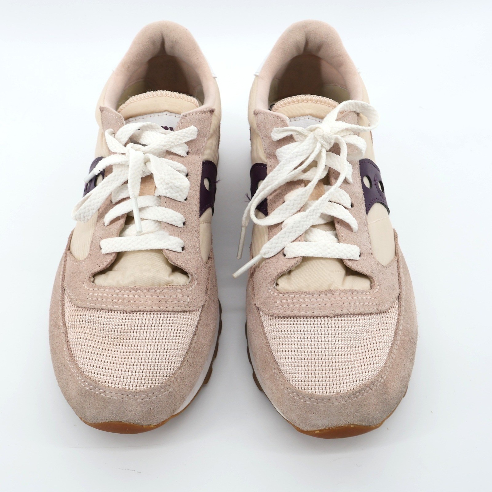 Saucony Jazz Low Pro Womens Size 8 Beige Purple Suede Mesh Casual Sneakers thumbnail 3