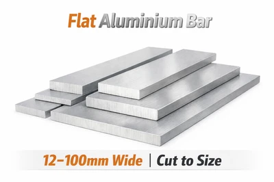 Aluminium Flat Bar Strip Plate ALL SIZE | 12–100mm Wide Metal Stock Cut to Size - Image 1 of 4