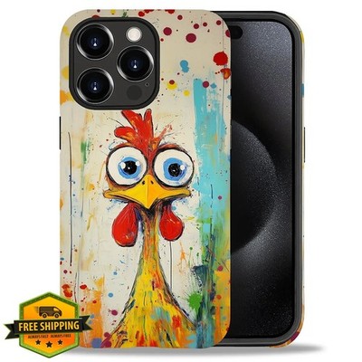 Bvkilrvc iPhone 15 Pro Max Case Funny Rooster Liquid Silicone Shockproof