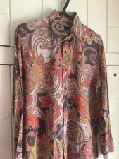Vintage Mens Shirt By ETRO Multi Colour Paisley Size 42