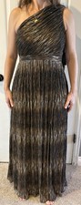 VINCE CAMUTO One Shoulder Gown Formal Dress Slit Shoulder Scarf NEW Size 8