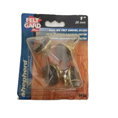 Felt Gard Plus Nail On Chair Leg Glides 1 Inch 25mm 4 Pack Floor Protector New