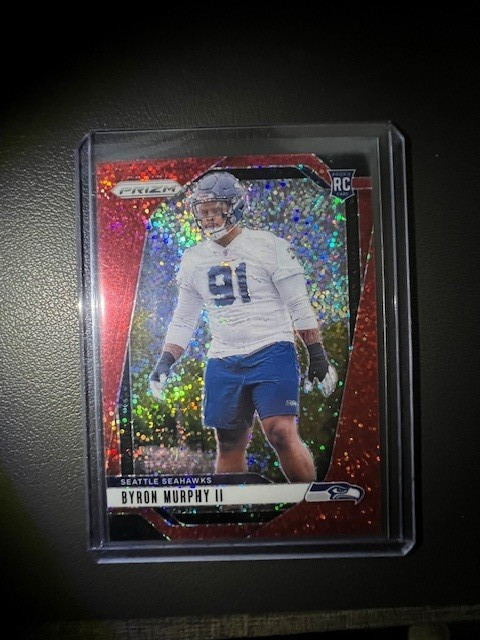 2024 Panini Prizm #317 Byron Murphy II Red Sparkle