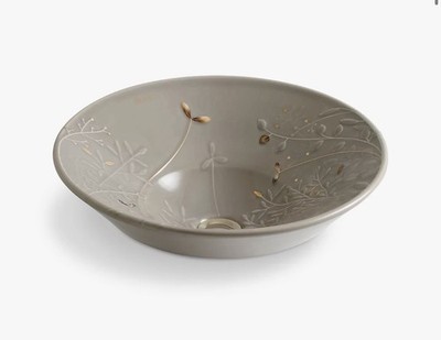 Kohler Gilded Meadow Conical Bell 16-1/4  Sink K-45922-DEK5 Translucent Cashmere