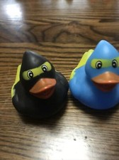 2 Ninja Rubber Duck 1 Blue 1 Black Ducky 2  Bath Toy Collectible