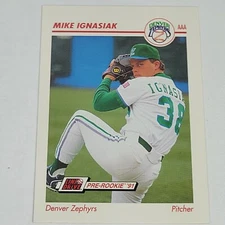 1991 Line Drive Pre-Rookie AAA #142 MIKE IGNASIAK Denver Zephyrs