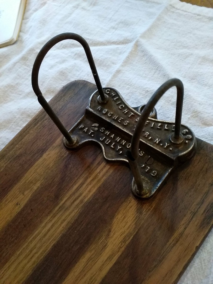 Shannon's Wood Metal Clipboard from 1879 Receipt Vintage
