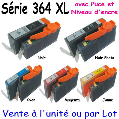 Lot De 4 Cartouches D'encre Génériques HP 364 XL Avec Puce - Pour Photosmart 6500, 6510, 6520, Etc.