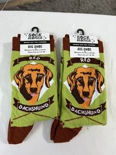 Red Dachshund Socks 2 pair Unisex Sock Atomica Woman 10-12.5 Men 8.5-13 jj 