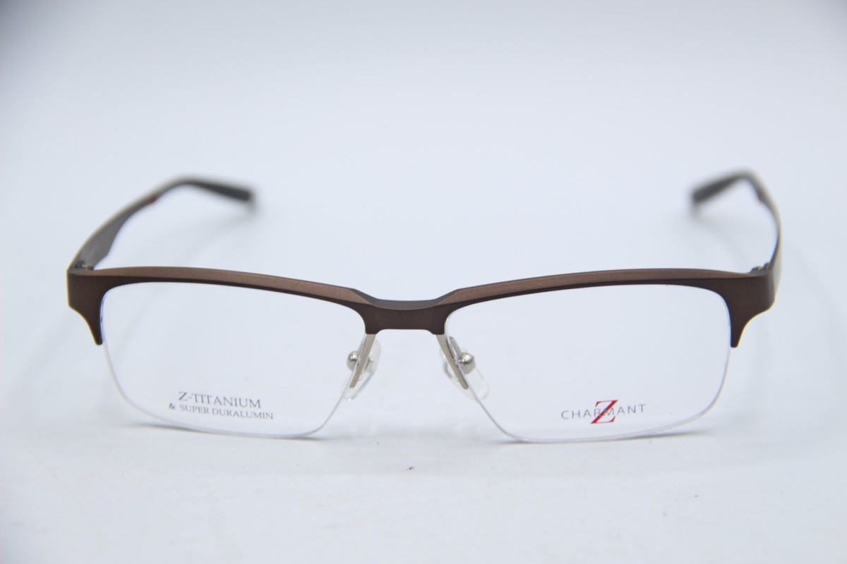 NEW CHARMANT Z-TITANIUM ZT11782 BROWN AUTHENTIC DESIGNER EYEGLASSES 54-15