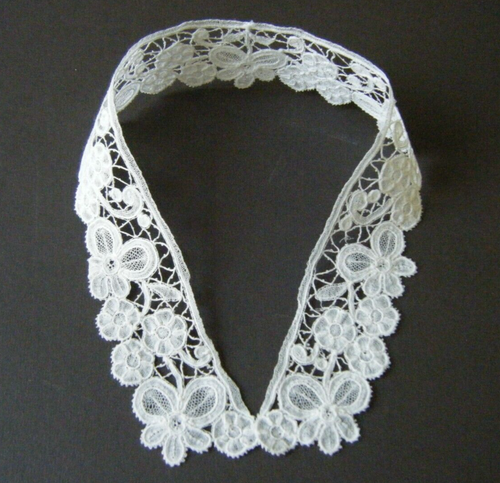 Antique Collar Brussels lace  high neck design hand done. - Picture 3 of 6