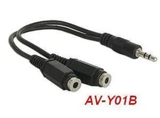 3.5mm Stereo Audio Y-Splitter, 1-Plug to 2-Jacks
