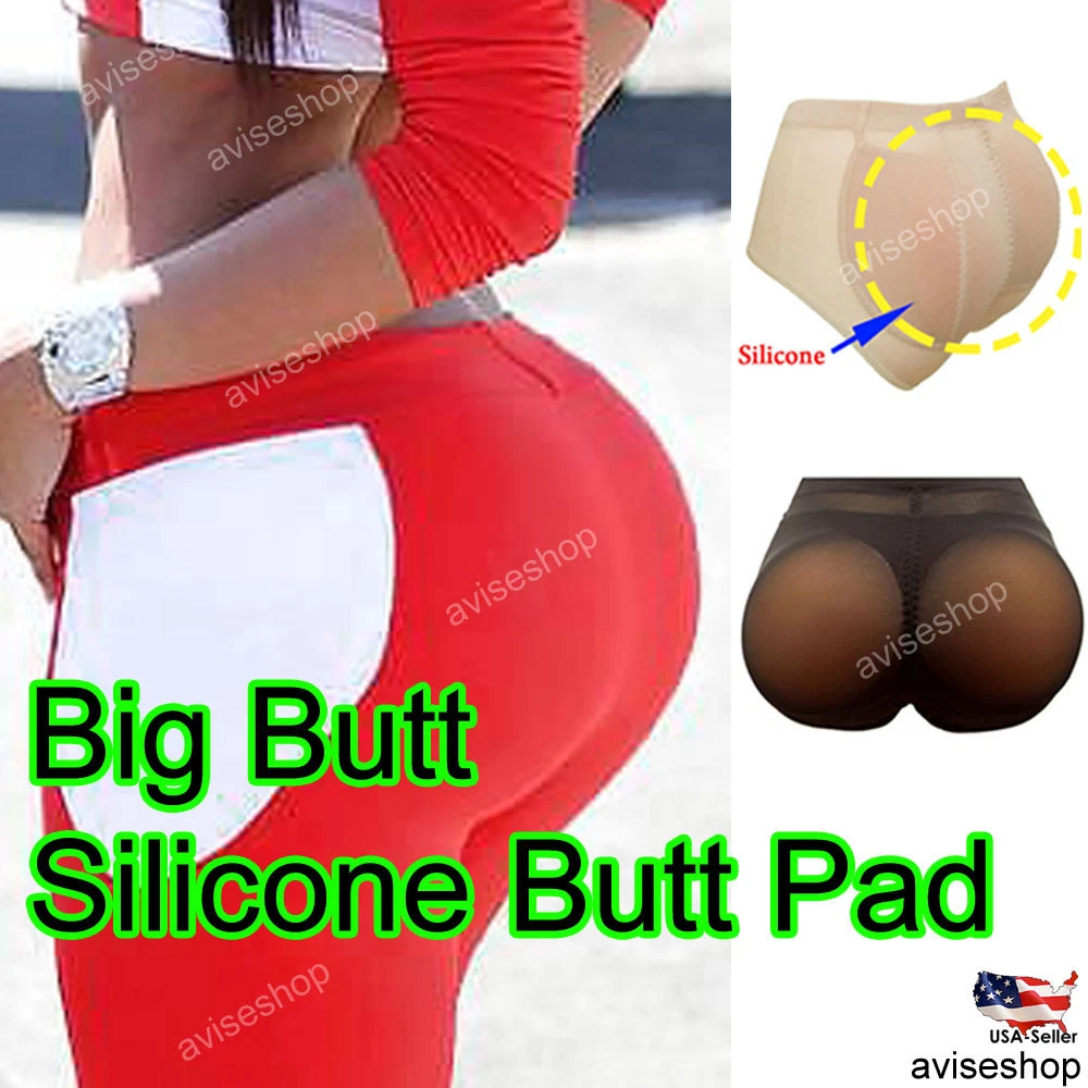 Push Up 100% Silicone Butt Pads Buttocks Enhancer Body Shaper Tummy Control  Panty Set (M, Black)