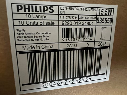Lot of 10 Philips LED U Shape Bulbs 53559 - 15.5 T8-6U PRO/24-840/BB21/G 10/1 FB - Picture 13 of 14