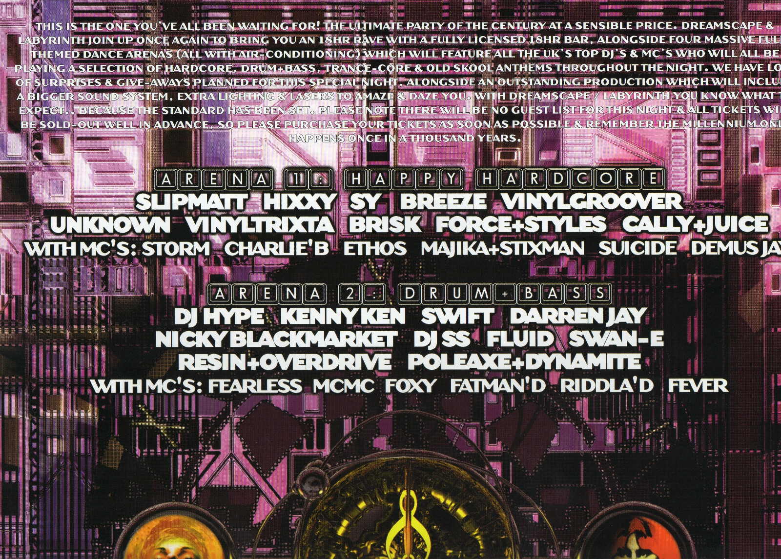 DREAMSCAPE LABRYNTH 31/12/99 Classic Rave Flyer | eBay UK