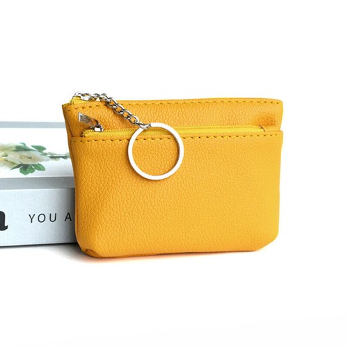 Damen Schlüsselanhänger Leder Mini Geldbörse Münze Kleingeld Tasche Kartenetui Etui Reißverschluss* - Bild 29 von 30