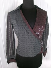 COP COPINE MelaniVINTAGE Chemisier cache coeur gris  36/38 dos mesh femme