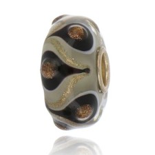 Trollbeads Unique Black And Gold Teardrop Bead