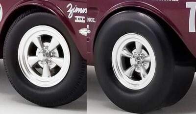 A/FX DRAG WHEEL AND TIRE SET RACING RUBBER WHEELS 1:18 ACME A1801839W GMP