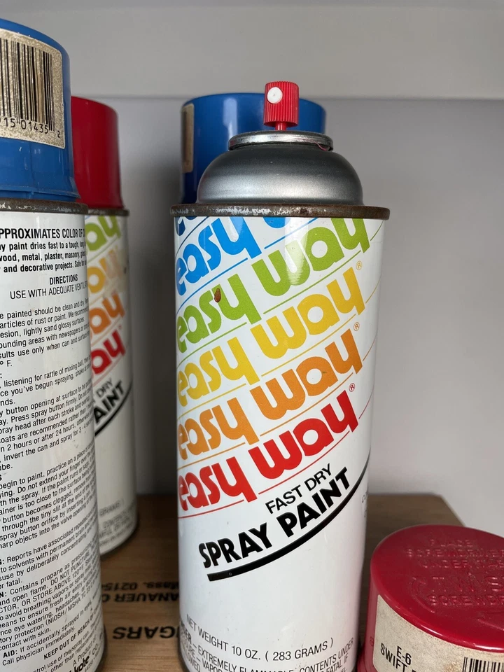 Vintage Easy Way Spray Paint Astro Blue Swift Red 4 cans total - Image 2 of 4