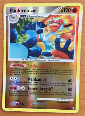 Pokemon Karte Panferno ** Holo ** KP120 ** LV 49 ** 3/100 Sturmtief  ** Rarität
