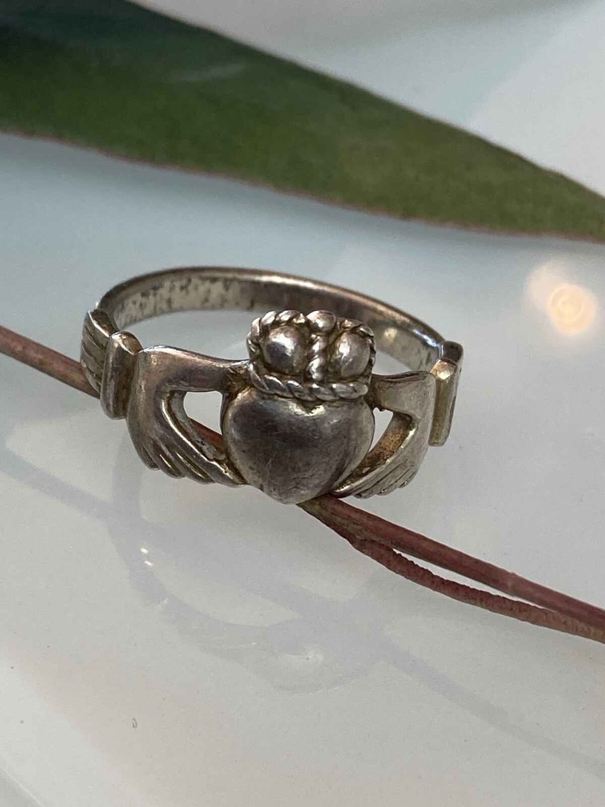 Sterling 925 Solid Silver Crown Heart Ring 7size … - image 1