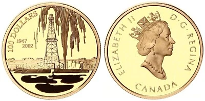 Kanada 100 Dollar Gold 2002 Black Gold Alberta 1/4 Unze, Polierte Platte  127839 - Bild 1 von 4