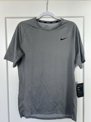 Nike Pro Shirt Mens XL Gray Slim Fit Short Sleeve Dri Fit Performance NEW