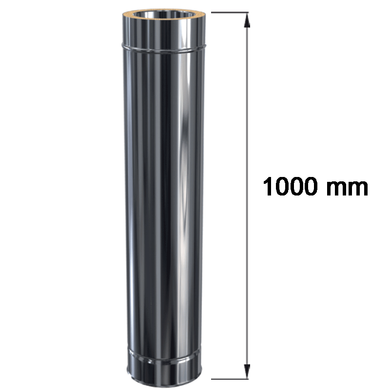 EINSIDE Kaminrohr Doppelwandig Isoliert – Edelstahl AISI 316, Länge 250 Mm, Ø 130-180 Mm | Für Ofen, Schornstein, Abgas