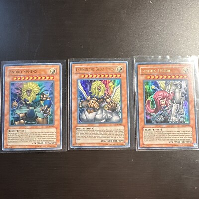 YUGIOH Great SPHINX Set Of 3 Full Ultra HOLOFOIL ANDRO THEINEN TELEIA !