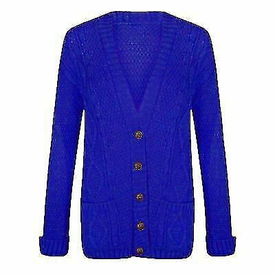 Grobstrick-Cardigan mit Zopfmuster und langen Ärmeln Opa Damenstrickjacken UK